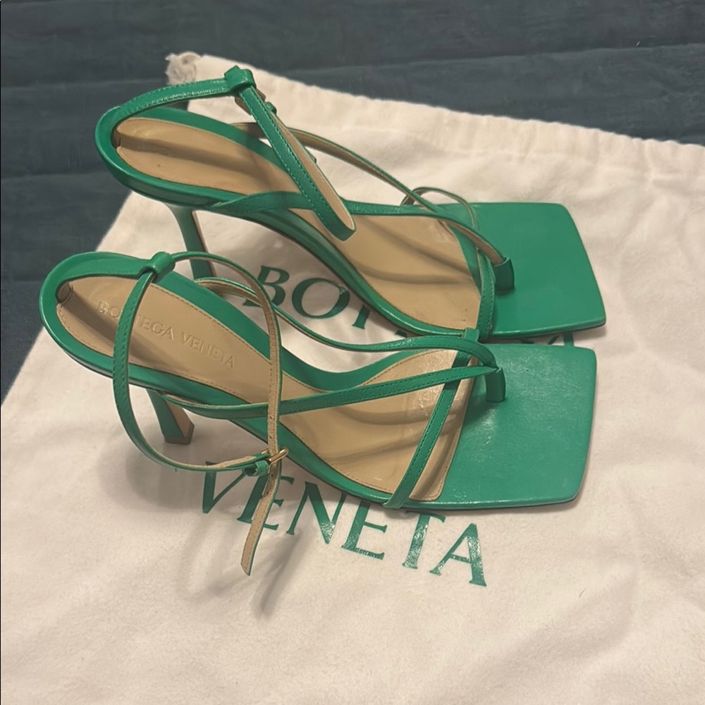 Bottega Veneta Green Strappy Heels